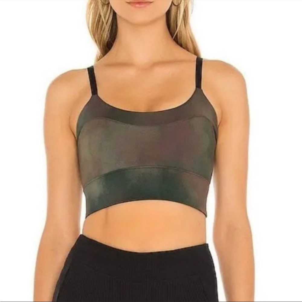 Free People Beat The Heat Sports Bra Black Green Combo Reversible Size Small